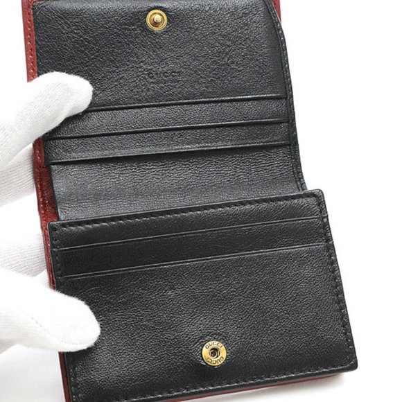 Gucci Interlocking GG Card Case in Black with Red Trim - Picture 6 of 9